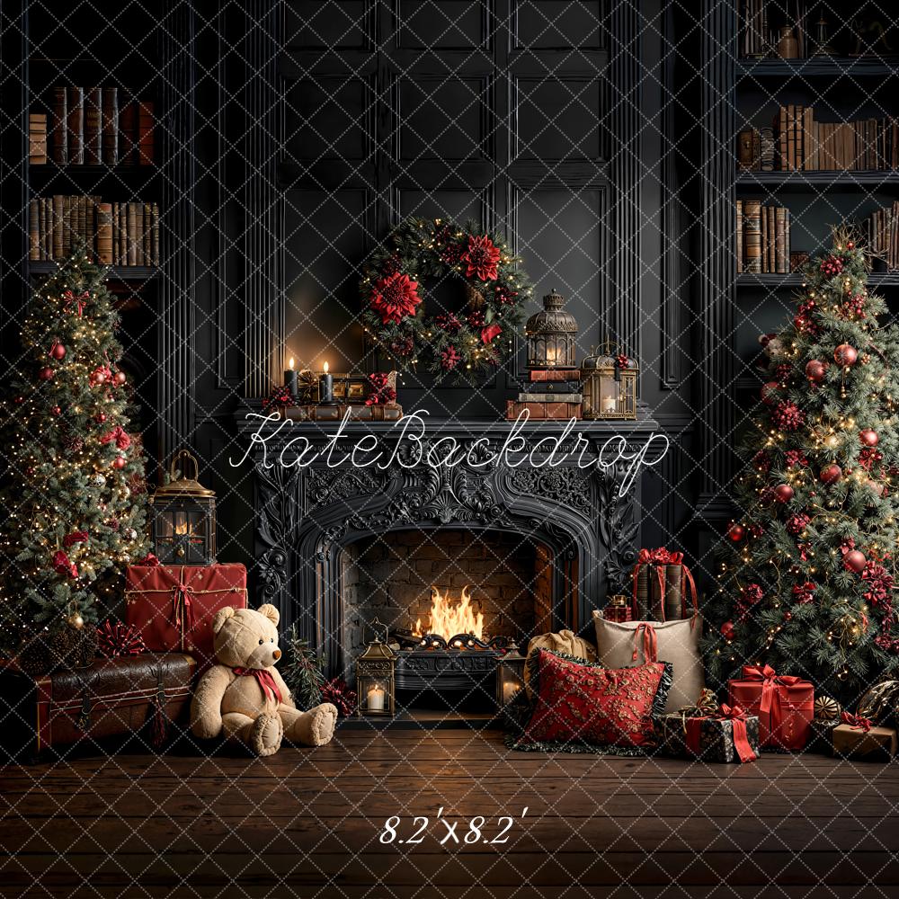 Kate Noël Cheminée Ours Cadeaux Toile de fond conçue par Emetselch