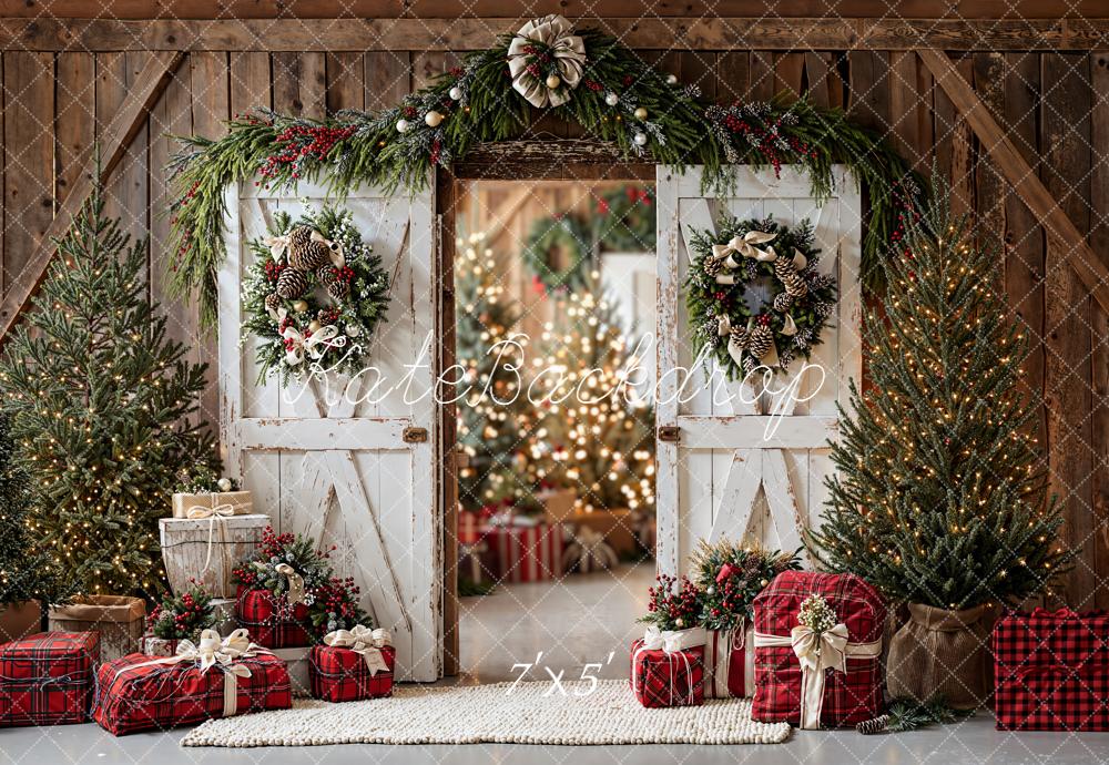 Kate Noël Sapin Cadeaux Porte Lumière Toile de fond conçue par Emetselch - Kate Backdrop FR