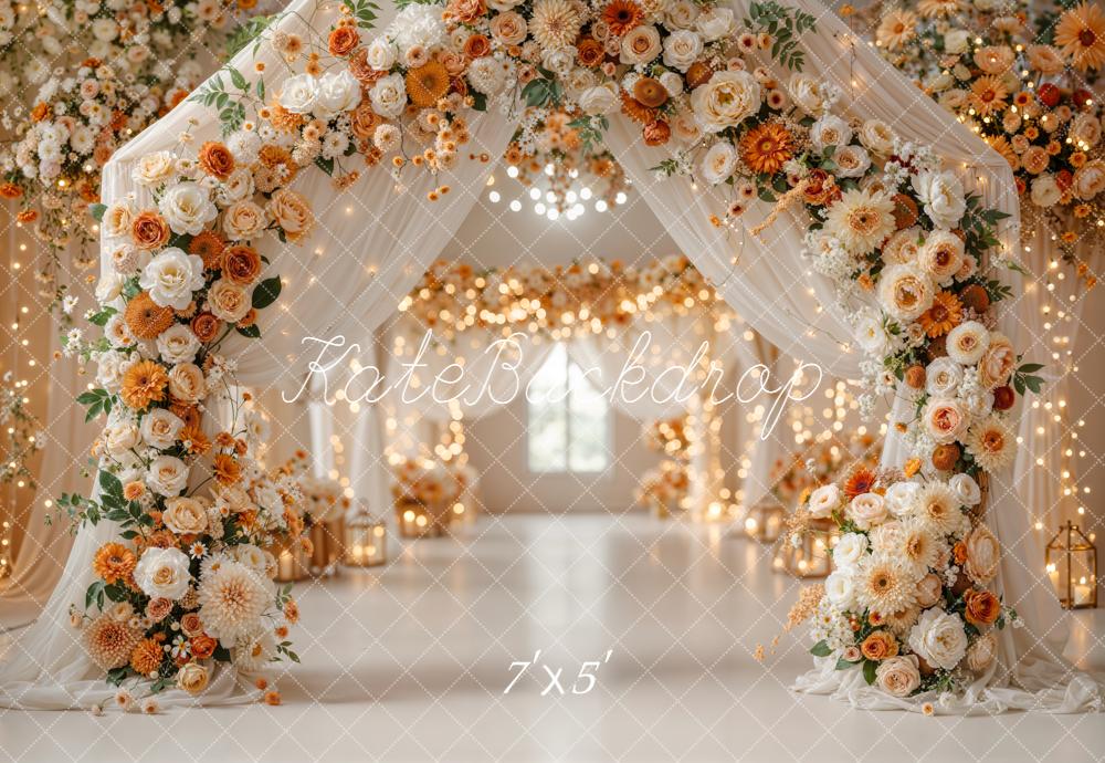 Kate Mariage Arc Fleurs Lumières Toile de fond conçue par Emetselch