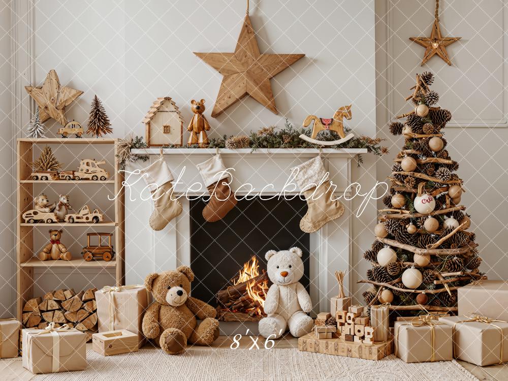 Kate Noël Cheminée Jouets Nounours Toile de fond en Laine conçue par Emetselch