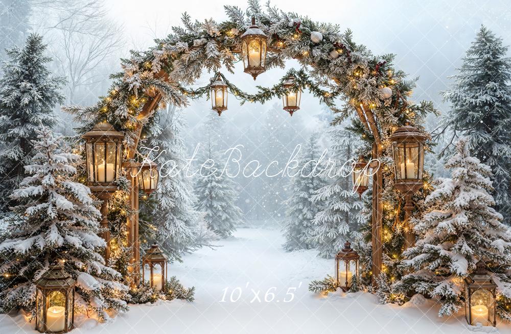 Kate Noël Arche Lanternes Sapins Toile de fond en Laine conçue par Emetselch