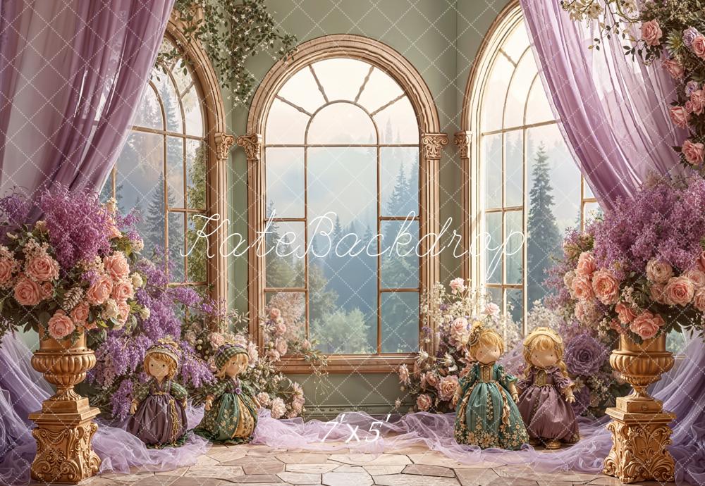 Kate Fenêtre Fleur Poupées Violet Toile de fond conçue par Emetselch