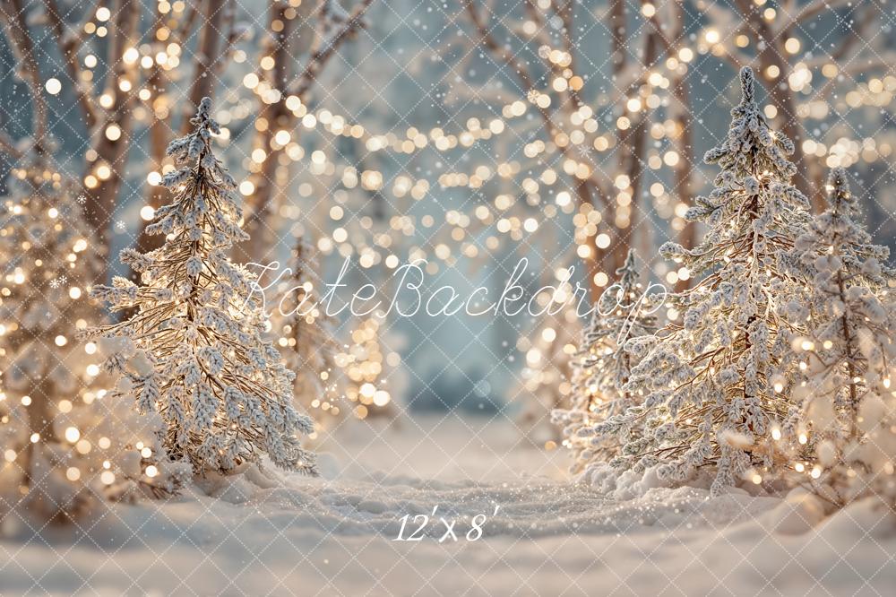 Kate Hiver Forêt Neige Lumières Toile de fond conçue par Emetselch - Kate Backdrop FR