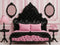 Kate Chambre Vintage Tête de lit Rose Noir Toile de fond conçue par Ashley Paul