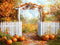 Kate Automne Arche Clôture Citrouilles Toile de fond conçue par Emetselch