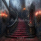 Kate Halloween Escalier Bougies Gothique Toile de fond conçue par Emetselch