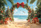 Kate Noël Plage Sapin Cadeaux Arc Toile de fond conçue par Emetselch