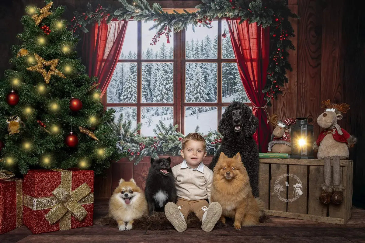 Kate Noël Forêt Fenêtre Mur en Bois Toile de fond conçue par Chain Photographie