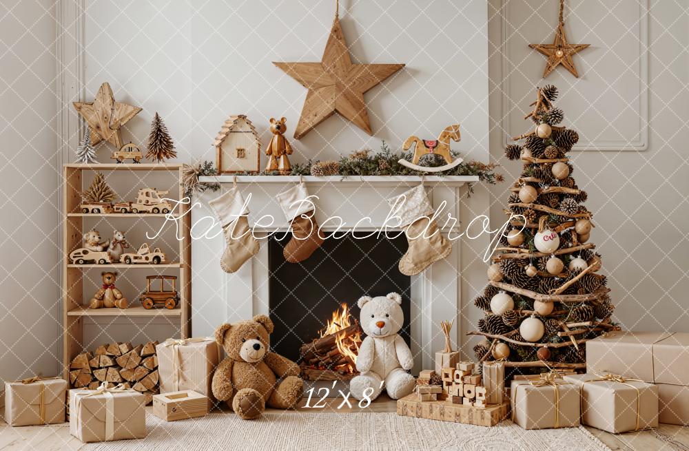 Kate Noël Cheminée Jouets Nounours Toile de fond en Laine conçue par Emetselch
