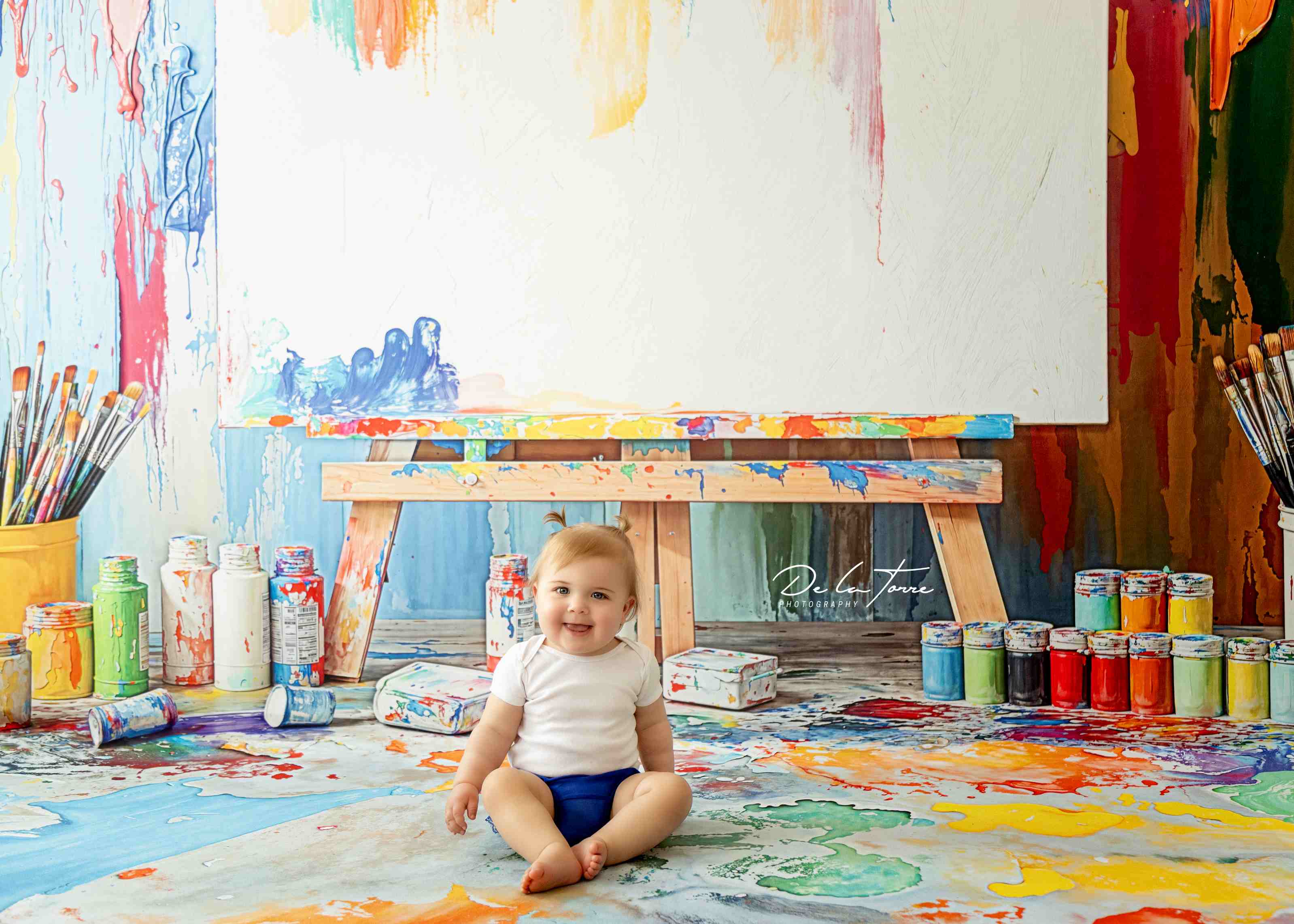 Kate Art Peinture Coloré Enfant Toile de fond+Abstrait Peinture Coloré Sol Toile de fond