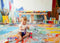 Kate Art Peinture Coloré Enfant Toile de fond+Abstrait Peinture Coloré Sol Toile de fond