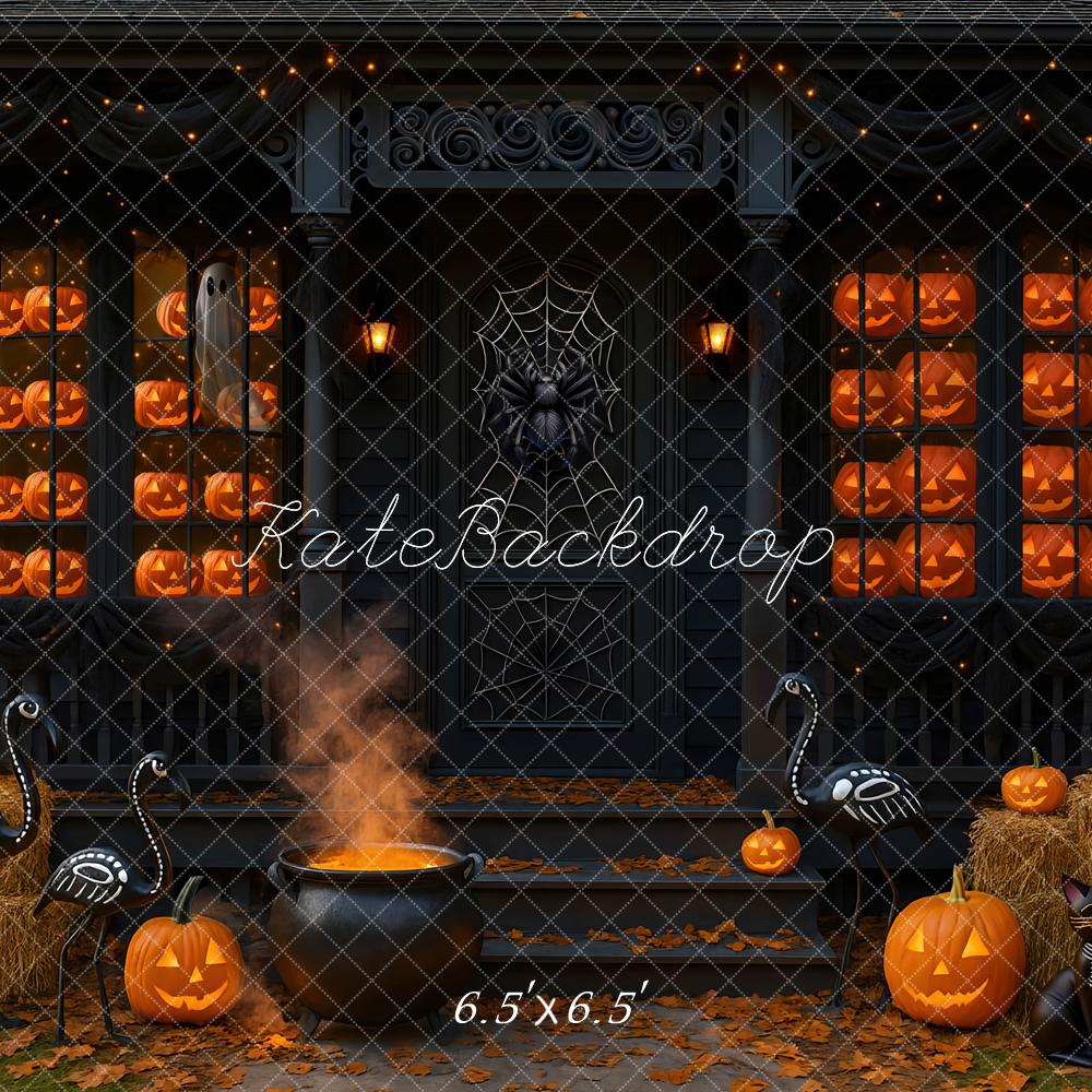 Kate Halloween Citrouilles Chaudrons Toile de fond conçue par Mini MakeBelieve - Kate Backdrop FR