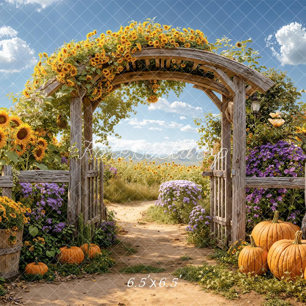 Kate Automne Arche Tournesols Citrouilles Toile de fond conçue par Emetselch - Kate Backdrop FR