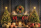 Kate Noël Sapin Cheminée Couronne Cadeaux Toile de fond conçue par Emetselch - Kate Backdrop FR
