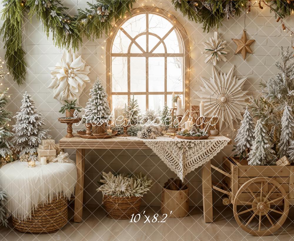 Kate Noël Fenêtre Sapins Table Toile de fond conçue par Emetselch