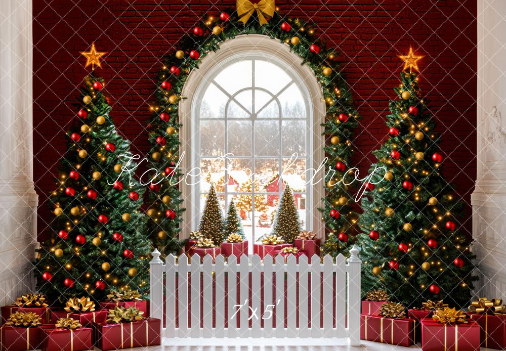 Kate Sapin de Noël Cadeaux Fenêtre Décors Toile de fond conçue par Mini MakeBelieve