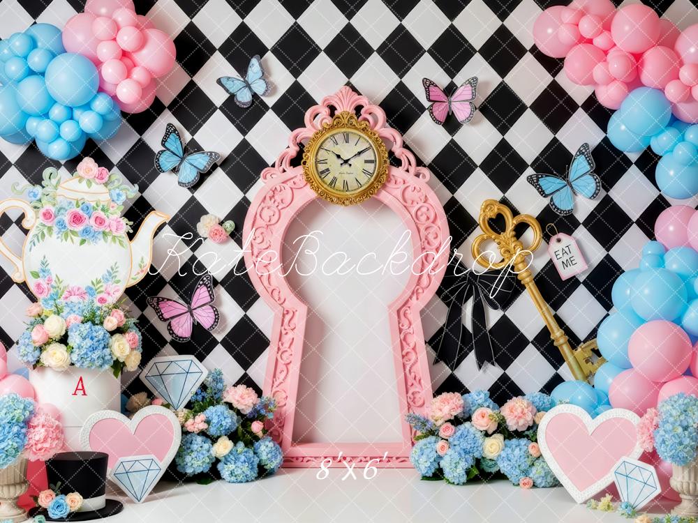 Kate Horloge Clé Ballons Conte de fées Toile de fond conçue par Patty Roberts