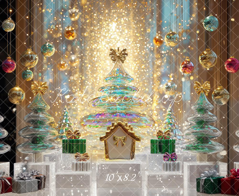 Kate Sapins de Noël Lumière Décorations Toile de fond conçue par Mini MakeBelieve - Kate Backdrop FR