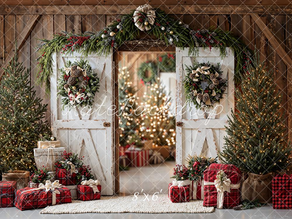 Kate Noël Porte Cadeaux Sapins Toile de fond en Laine conçue par Emetselch - Kate Backdrop FR
