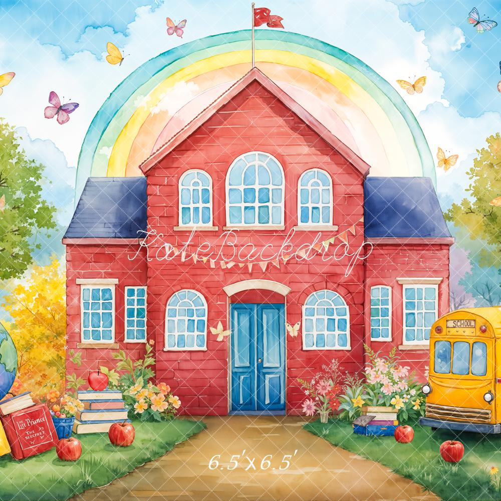 Kate Scolaire École Arc-en-ciel Papillons Toile de fond conçue par Emetselch - Kate Backdrop FR