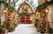 Kate Noël Village Sapins Lumières Toile de fond en Laine conçue par Emetselch - Kate Backdrop FR