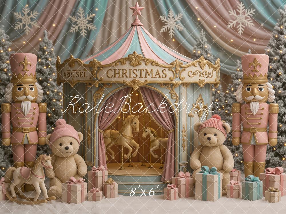 Kate Noël Carrousel Soldats Ours Cadeaux Toile de fond conçue par Ashley Paul