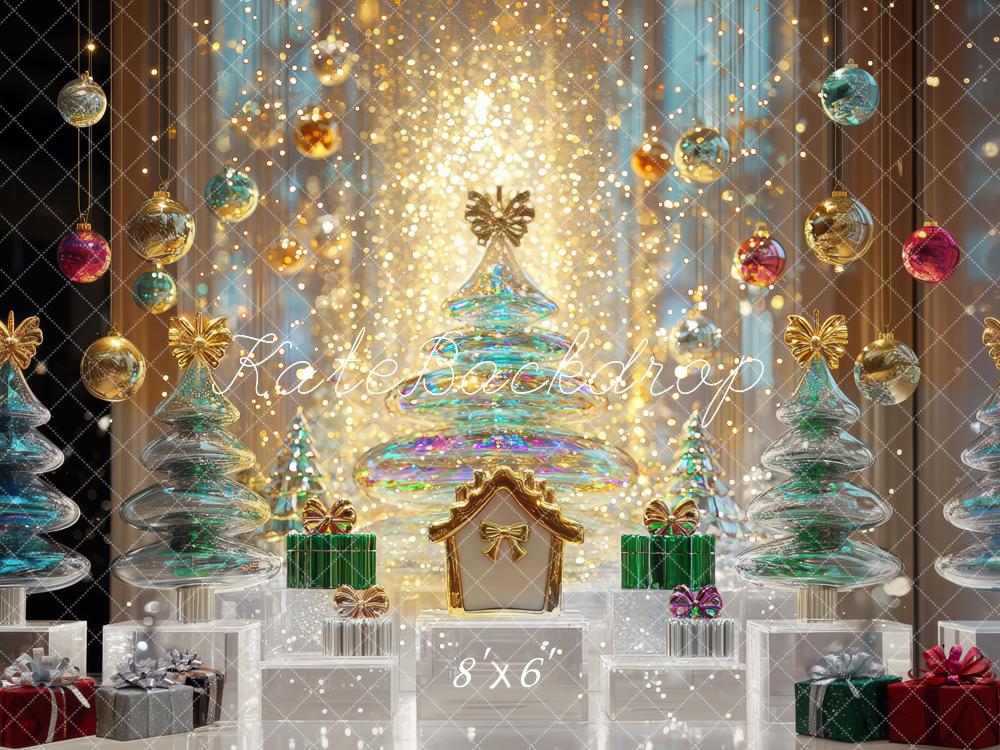Kate Sapins de Noël Lumière Décorations Toile de fond conçue par Mini MakeBelieve - Kate Backdrop FR