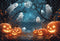Kate Halloween Citrouilles Fantômes Forêt Toile de fond conçue par Emetselch - Kate Backdrop FR
