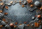 Kate Automne Feuilles Roches Gris Sol Toile de fond conçue par Laura Bybee - Kate Backdrop FR
