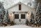 Kate Hiver Maison Blanche Sapins Neige Toile de fond conçue par Emetselch