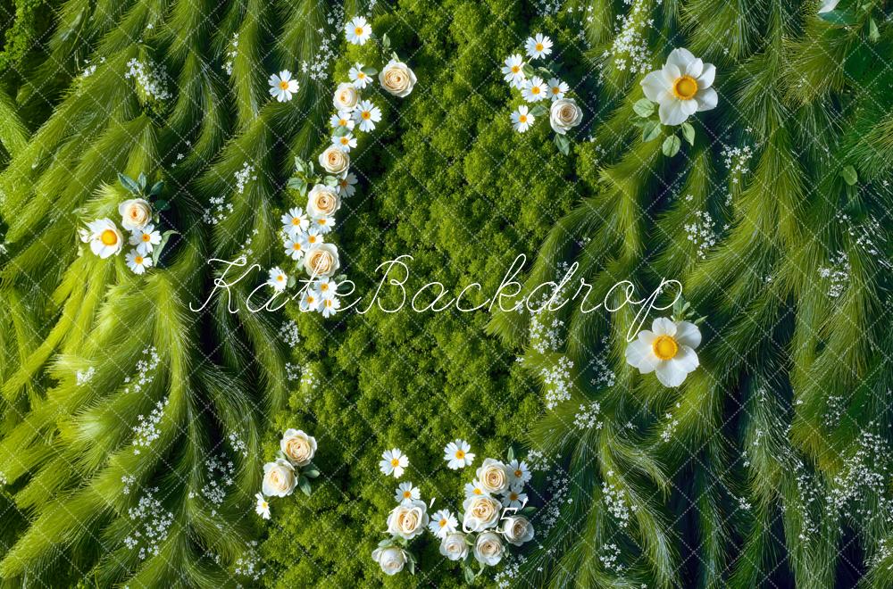 Kate Fleurs Herbe Sol Toile de fond conçue par Mini MakeBelieve