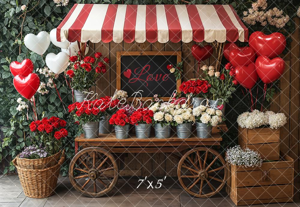 Kate Saint Valentin Stand Fleurs Ballons Toile de fond conçue par Emetselch