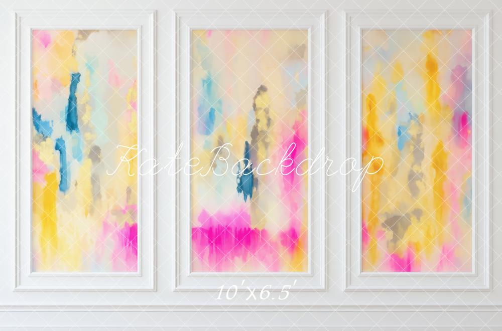 Kate Mur Rétro Art Abstrait Coloré Toile de fond conçue par Mini MakeBelieve - Kate Backdrop FR