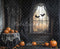 Kate Halloween Citrouilles Fenêtre Gothique Toile de fond en Laine conçue par Emetselch - Kate Backdrop FR