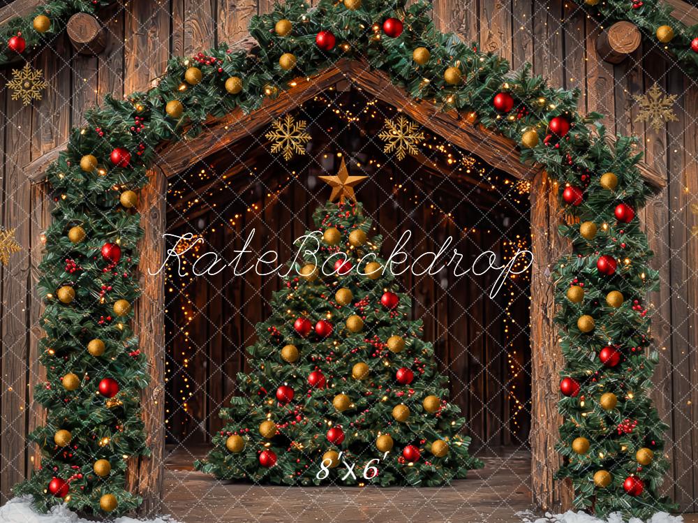 Kate Sapin de Noël Chalet Décorations Toile de fond conçue par Mini MakeBelieve