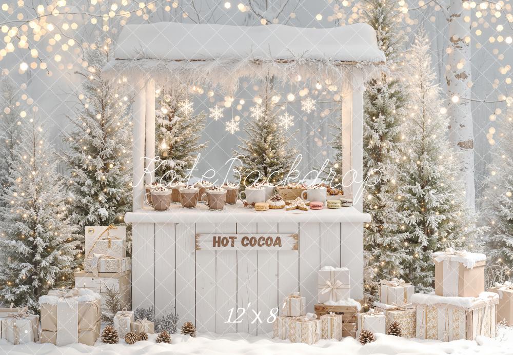 Kate Hiver Chocolat Cadeaux Sapin Toile de fond en Laine conçue par Emetselch