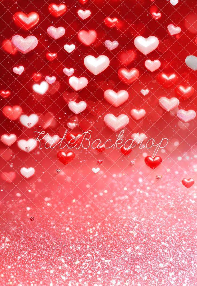 Kate Saint Valentin Cœurs Rouge Paillettes Toile de fond conçue par Emetselch - Kate Backdrop FR