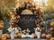 Kate Automne Arche Fleurs Citrouilles Toile de fond conçue par Mini MakeBelieve
