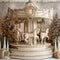 Kate Carrousel Sapins Hiver Cadeaux Toile de fond conçue par Patty Roberts - Kate Backdrop FR
