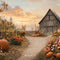 Kate Automne Grange Citrouilles Chemin Toile de fond conçue par Emetselch