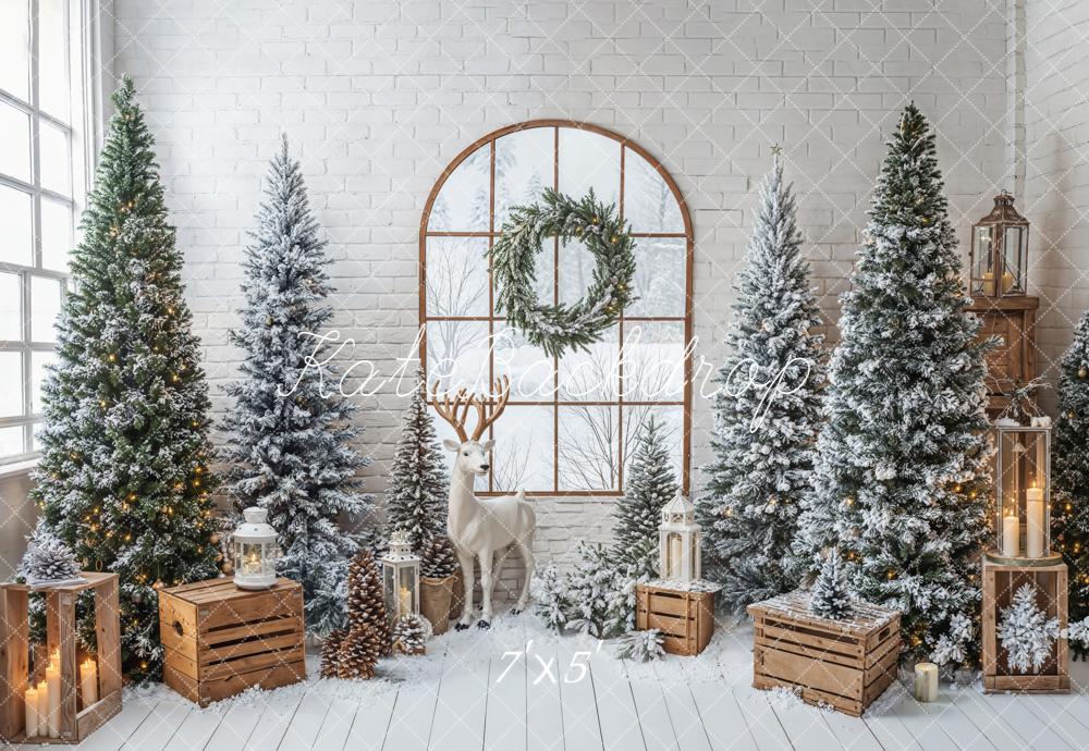 Kate Noël Sapins Fenêtre Lanternes Toile de fond conçue par Emetselch