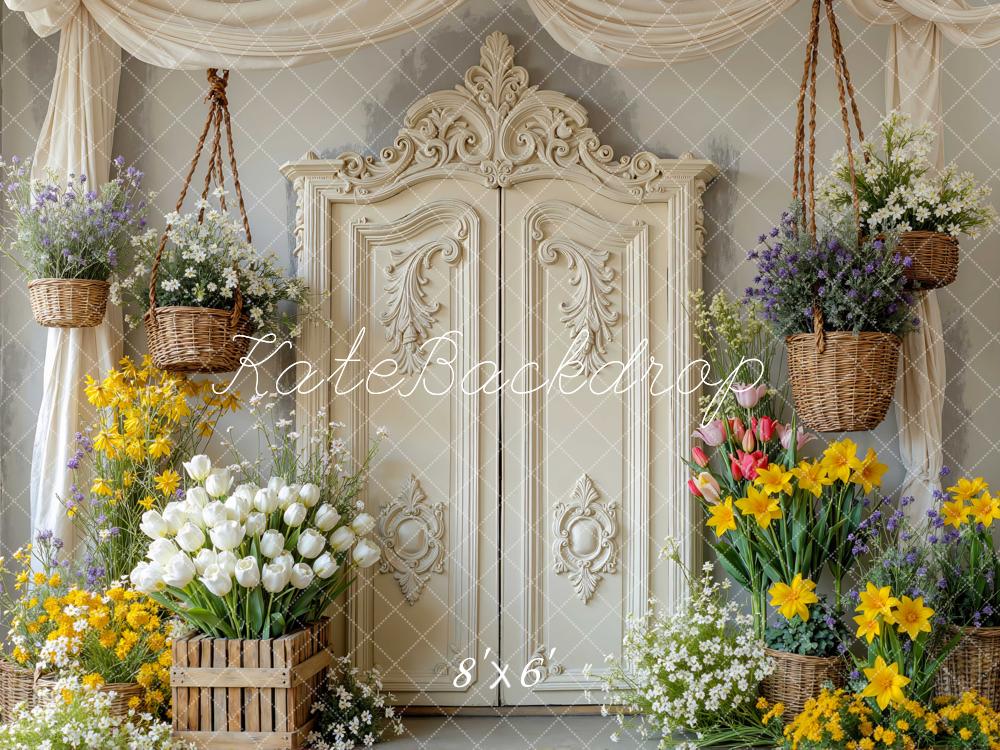Kate Fleurs Porte Crème Vintage Toile de fond conçue par Mini MakeBelieve
