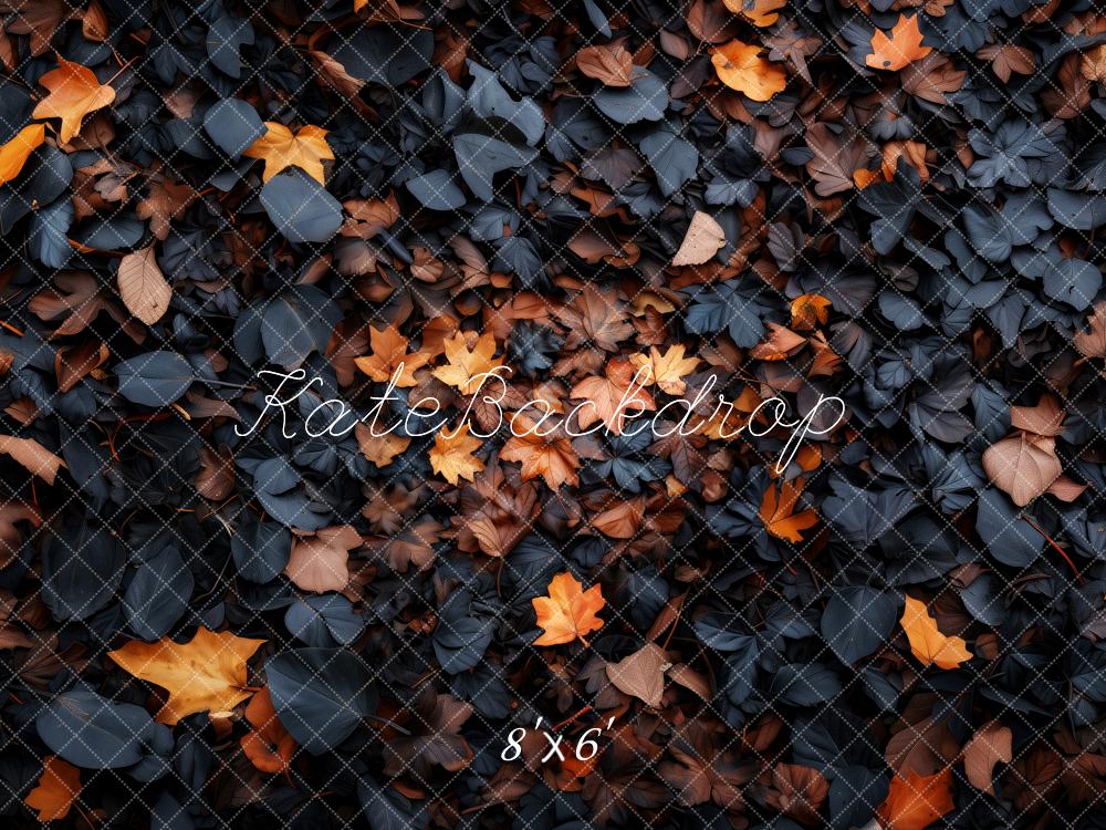 Kate Automne Feuilles Sol Foncé Toile de fond conçue par Patty Roberts - Kate Backdrop FR