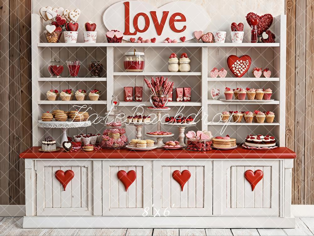 Kate La Saint Valentin Pâtisserie Cœurs Toile de fond en Polar conçue par Emetselch