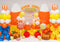 Kate Anniversaire Ballons Bonbons Coloré Toile de fond conçue par Patty Roberts