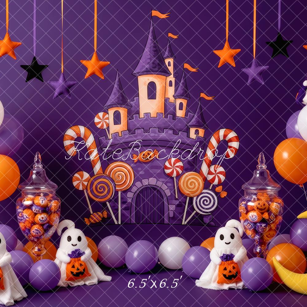Kate Halloween Château Fantômes Bonbons Toile de fond conçue par Patty Roberts