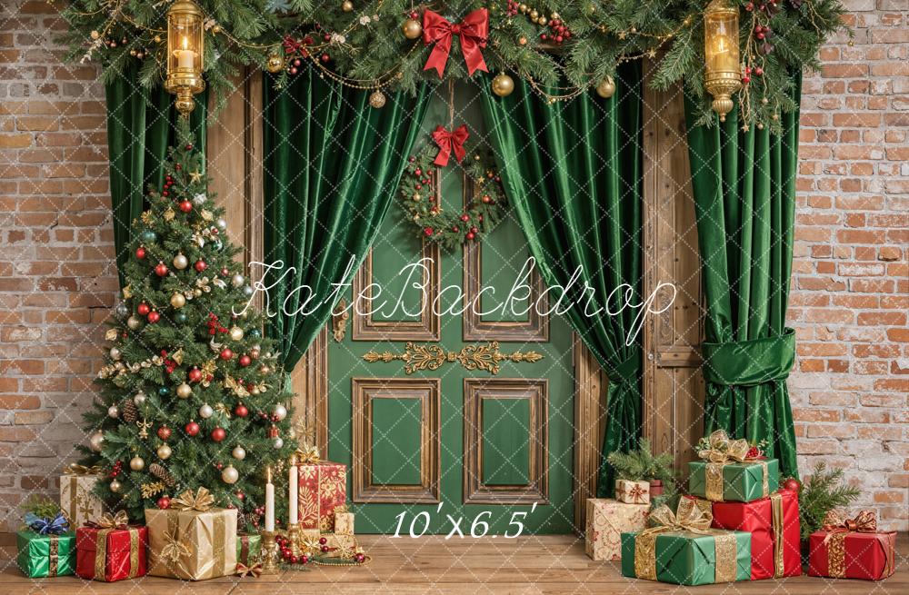 Kate Noël Porte Cadeaux Rideaux Vert Toile de fond conçue par Emetselch - Kate Backdrop FR