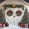 Kate Noël Sapins Cadeaux Grange Neige Toile de fond conçue par Emetselch - Kate Backdrop FR