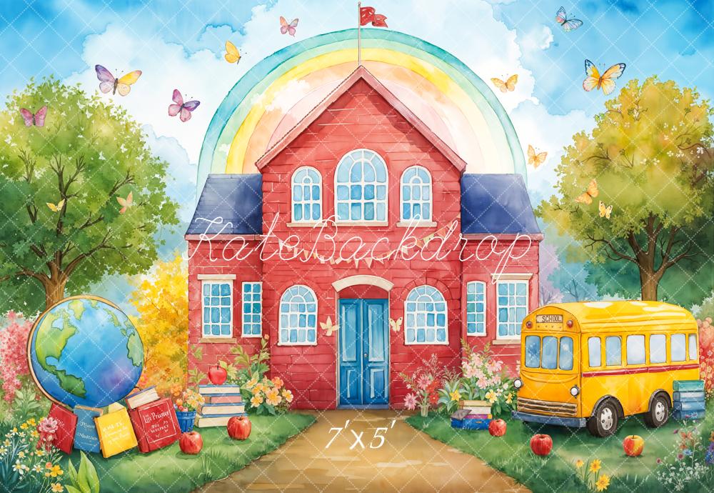 Kate Scolaire École Arc-en-ciel Papillons Toile de fond conçue par Emetselch - Kate Backdrop FR