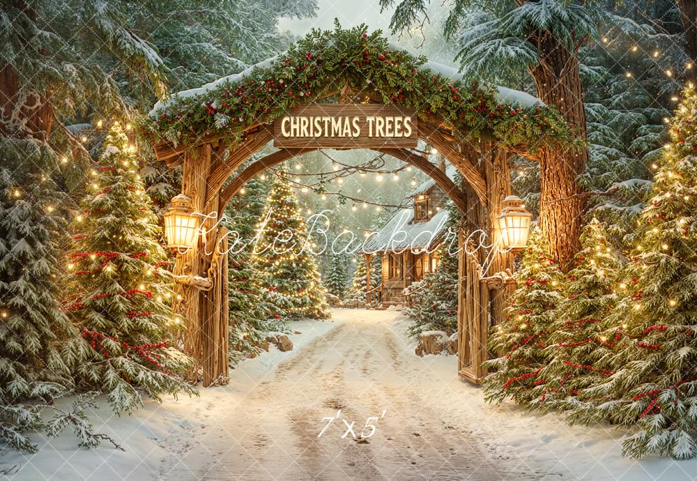 Kate Noël Arche Sapins Lumières Toile de fond conçue par Emetselch